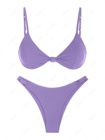 ZAFUL Maillot de Bain Bikini Texturé Noué Cheeky M Concorde