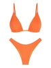 ZAFUL Maillot de Bain Bikini Texturé Triangle à Lacets S Orange