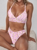 ZAFUL Maillot de Bain Bikini Tressé Fleuri à Lacets M Rose clair