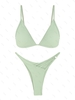 ZAFUL Maillot de Bain Bikini Triangulaire à Bretelle S Vert clair