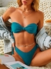 ZAFUL Maillot de Bain Bikini Tube Noué à Côté à Lacets S Vert profond