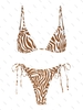 ZAFUL Maillot de Bain Bikini Zèbre à Corde M Café