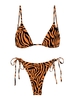 ZAFUL Maillot de Bain Bikini Zèbre à Corde S Café profond