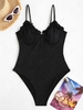 ZAFUL Maillot de Bain Broderie Anglaise à Volants à Armature Une-Pièce M Noir