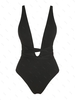 ZAFUL Maillot de Bain Croisé Côtelé Une-Pièce Xl Noir