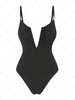 ZAFUL Maillot de Bain Côtelé à Armature en V Une-Pièce M Noir