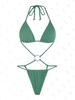 ZAFUL Maillot de Bain Côtelé Découpé Anneau en O Une-Pièce S Vert