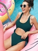 ZAFUL Maillot de Bain Côtelé Découpé Noué à Côté Une-Pièce L Vert profond