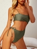 ZAFUL Maillot de Bain Découpé à Bretelle à Jambe Haute Une-Pièce M Vert profond