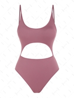 ZAFUL Maillot de Bain Découpé à Coupe Haute à Lacets Une-Pièce Xl Violet clair