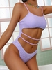 ZAFUL Maillot de Bain Découpé à Coupe Haute Une-Pièce S Violet clair