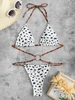 ZAFUL Maillot de Bain Découpé Côtelé à Imprimé Animal Une-Pièce S Blanc