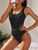ZAFUL Maillot de Bain de Base Gainant Texturé Une-Pièce S Noir