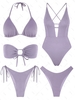 ZAFUL Maillot de Bain de Plage Métallisé Lavande Brillante Taille unique Violet clair