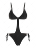 ZAFUL Maillot de Bain en Couleur Unie Une-Pièce M Noir