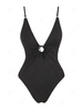 ZAFUL Maillot de Bain Gainant Sanglé Côtelé Une-Pièce S Noir