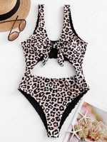 ZAFUL Maillot de Bain Léopard Découpé Une-Pièce M Léopard