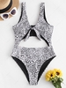 ZAFUL Maillot de Bain Léopard Découpé Une-Pièce M Multi a