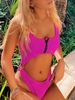 ZAFUL Maillot de Bain Néon Zippé Découpé à Coupe Haute S Magenta dimorphotheca