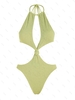 ZAFUL Maillot de Bain Noué Texturé Une-Pièce L Vert clair
