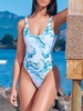 ZAFUL Maillot de Bain Réversible Océan Imprimé Une-Pièce Xl Vert clair de mer