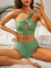 ZAFUL Maillot de Bain Tankini Découpé Bague en O à Une Epaule Xxl Vert