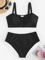 ZAFUL Maillot de Bain Tankini Découpé de Grande Taille Xxl Noir