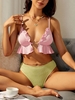 ZAFUL Maillot de Bain Tankini en Forme de Cœur à Volants S Vert clair