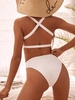 ZAFUL Maillot de Bain Tankini Feuille Gaufrée Découpé L Blanc