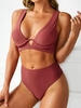 ZAFUL Maillot de Bain Tankini Mouchoir à Taille Haute Couleur Unie Xl Rouge foncé