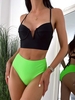 ZAFUL Maillot de Bain Tankini Réversible Croisé à Armature L Noir