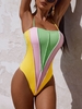 ZAFUL Maillot de Bain Une-Pièce Gainant et Blocs de Couleurs Xl Vert