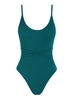 ZAFUL Maillot de Bain Une-Pièce Texturé à Lacets M Vert profond