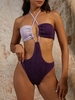 ZAFUL Maillot de Bain Une-Pièce Texturé Croisé Découpé à Col Halter M Concorde
