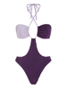 ZAFUL Maillot de Bain Une-Pièce Texturé Croisé Découpé à Col Halter Xl Concorde