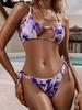 ZAFUL Maillot de Bain Bikini Teinté Découpé Croisé S Violet améthyste