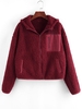 ZAFUL Manteau à Capuche avec Poches S Rouge vineux