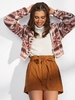 ZAFUL Manteau à Capuche en Fausse Fourrure à Imprimé Ethnique Aztèque M
