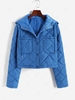 ZAFUL Manteau à Capuche Matelassé avec Poche S Bleu