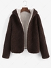 ZAFUL Manteau à Capuche Réversible M Café