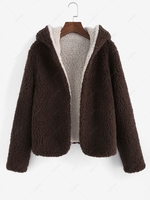 ZAFUL Manteau à Capuche Réversible M Café