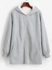 ZAFUL Manteau à Capuche Zippé avec Poche à Doublure en Laine S Gris clair