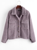 ZAFUL Manteau Bouton-Pression avec Poche à Rabat S Pourpre