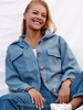 ZAFUL Manteau Cargo à Capuche en Laine Mélangée avec Poches M Bleu