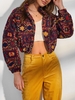 ZAFUL Manteau Court Tribal Imprimé Xl Brique réfractaire