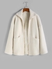 ZAFUL Manteau Fourré Zippé avec Poches L Blanc