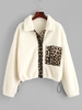 ZAFUL Manteau Léopard Imprimé avec Poche M Blanc chaud