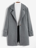 ZAFUL Manteau Tressé à Boutonnage Simple avec Poches Poitrine en Laine Mélangée Xl Gris