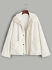 ZAFUL Manteau Zippé en Fausse Laine avec Bouton-Pression S Kaki léger