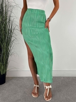 ZAFUL Maxi Jupe Fendue Texturée S Vert